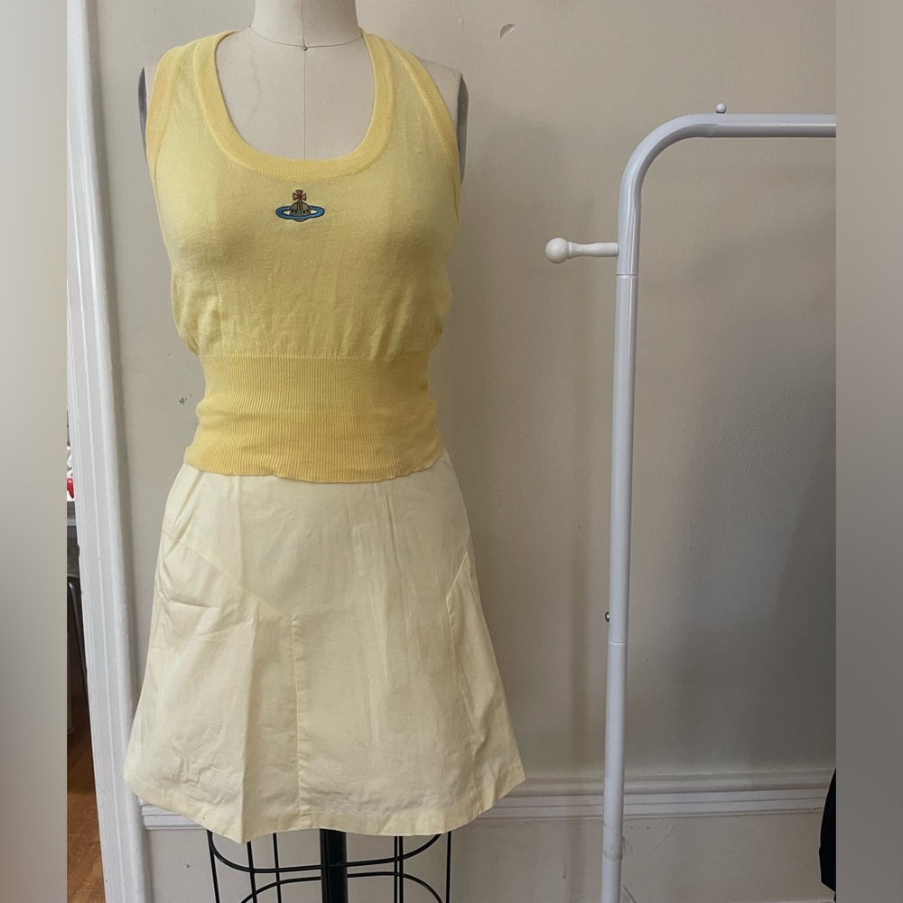 2 pieces of 1994 vintage  Vivienne Westwood knit top and a cotton skirt